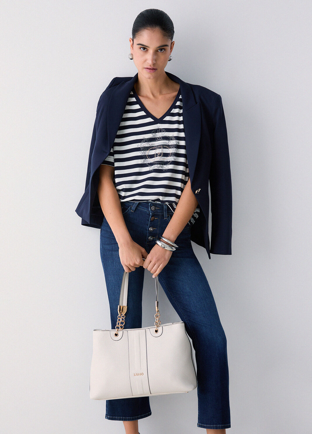 High-rise bootcut jeans dark blue denim Liu Jo - large image number 4