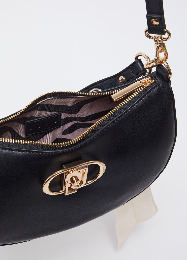 Shoulder bag with scarf colour black | Liu Jo