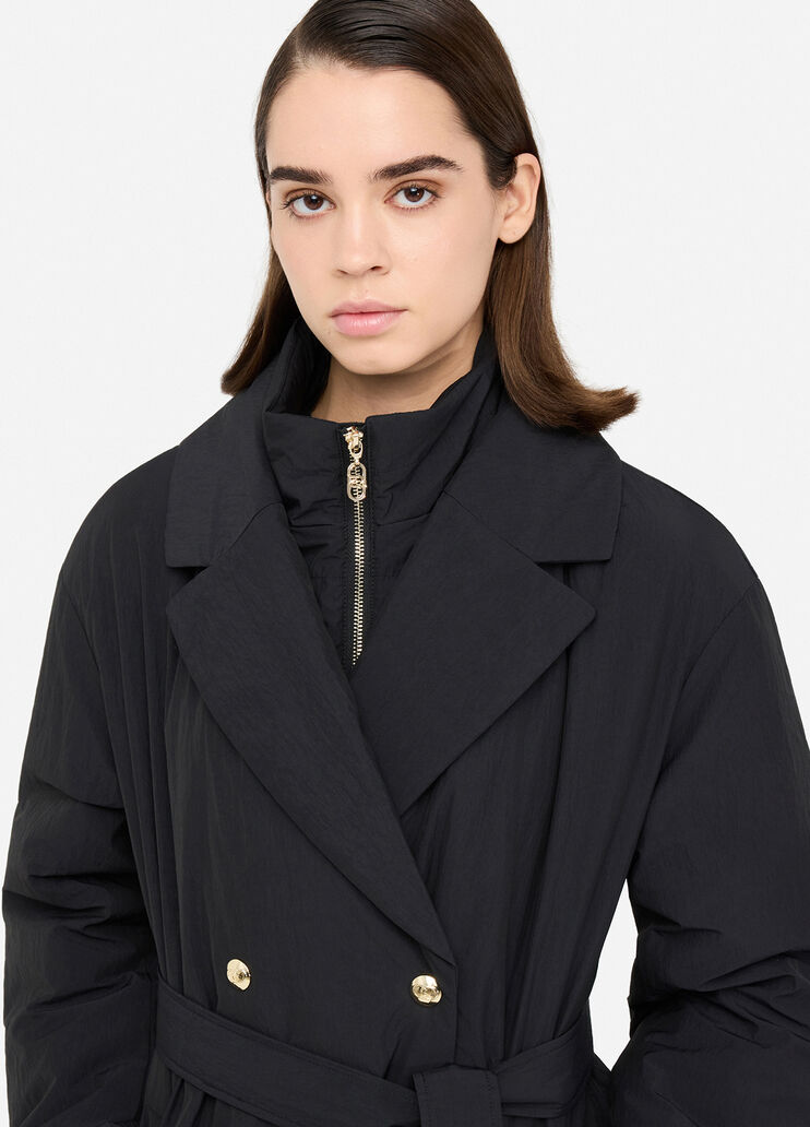 Manteau avec ceinture rembourrée noir Liu Jo - large image number 2