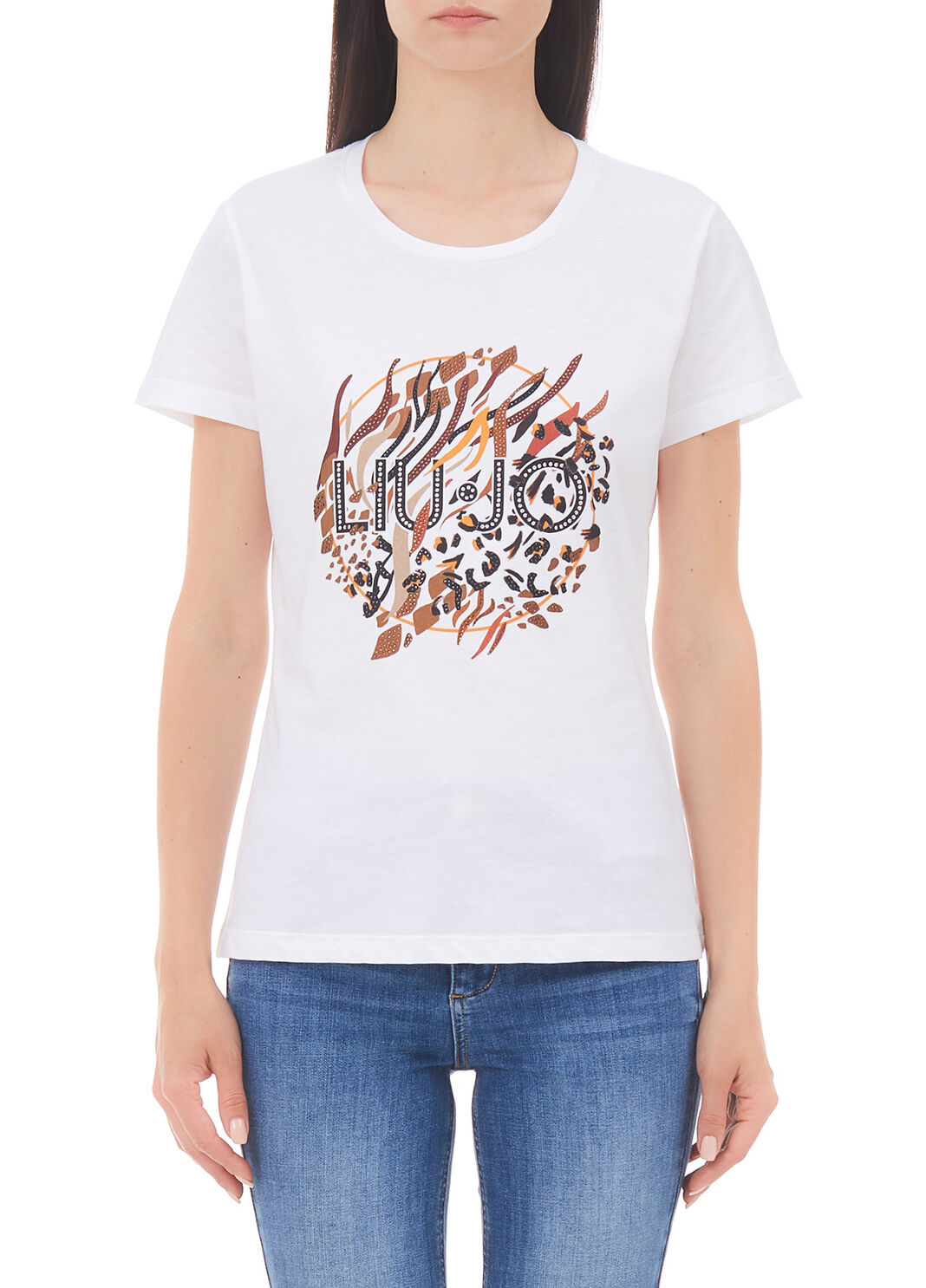 T-shirt &eacute;cocon&ccedil;u blanc et tachet&eacute; Liu Jo - large image number 0