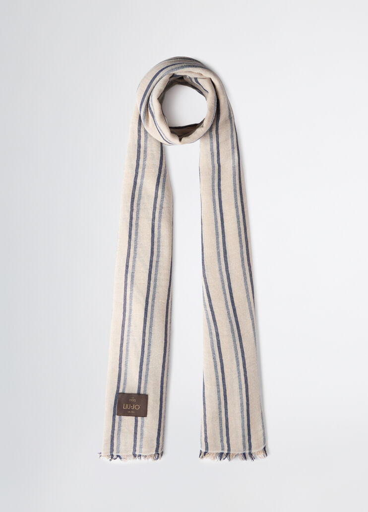 Striped pashmina light grey Liu Jo - medium Striped pashmina light grey Liu Jo - medium