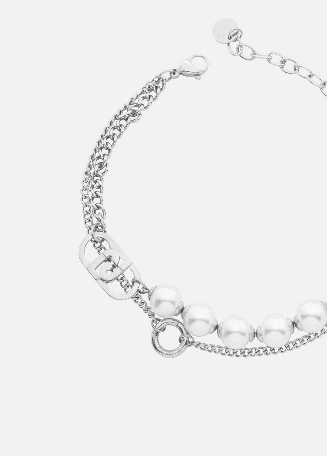 Collier grand mod&egrave;le avec perles couleur argent Liu Jo - large image number 1