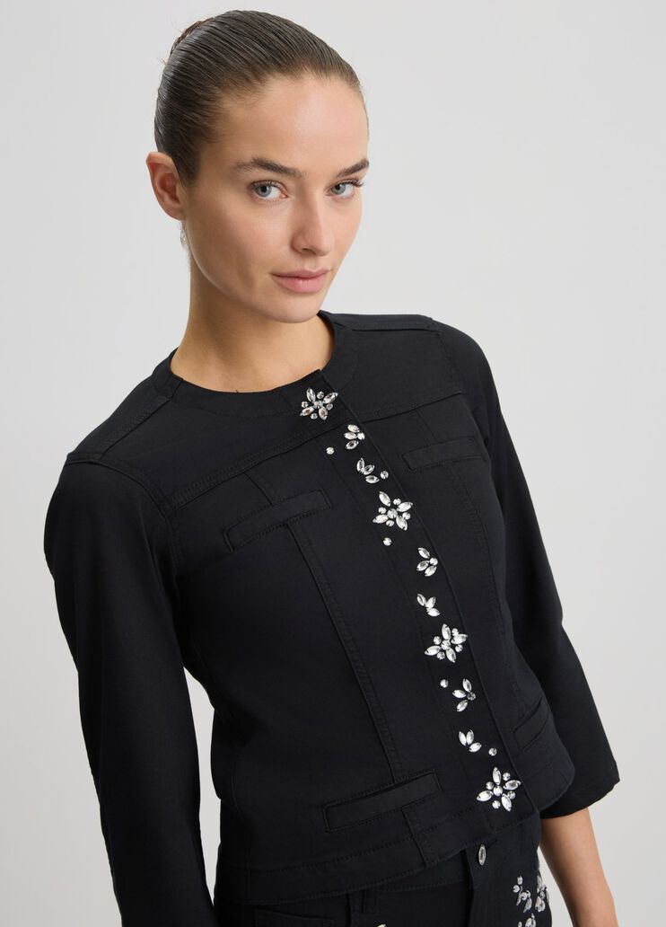 Black jacket with rhinestones black/stones Liu Jo - large image number 2 Black jacket with rhinestones black/stones Liu Jo - large image number 2