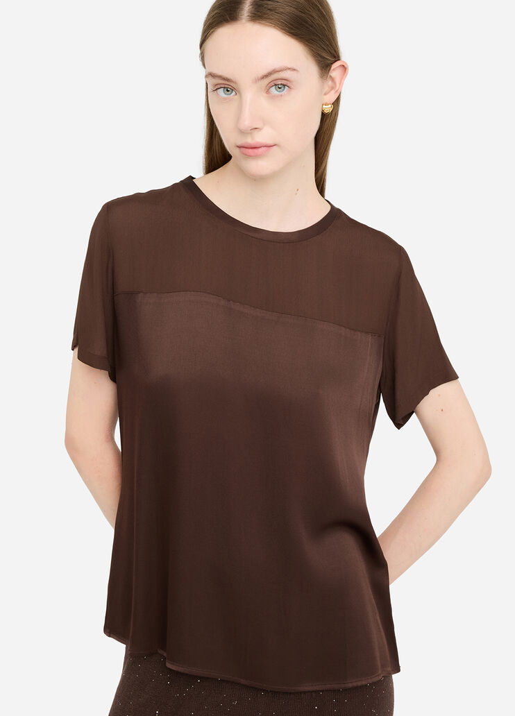Атласная блузка шоколадный Liu Jo - large image number 4