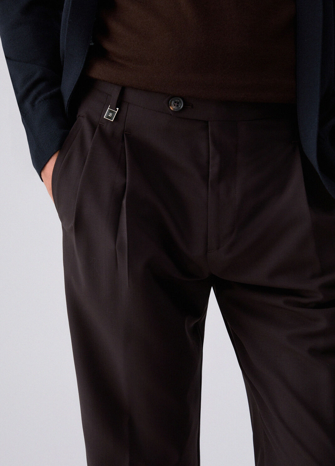 Chino trousers in a wool blend brown Liu Jo - large image number 4