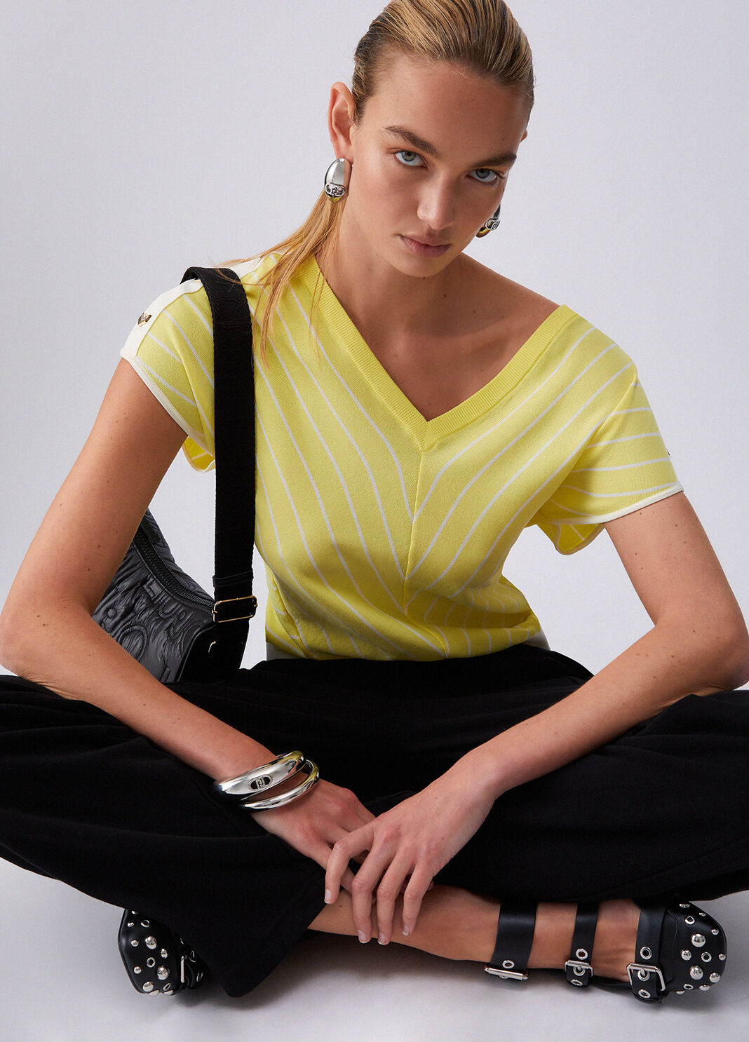 Gestreiftes Top gelb Liu Jo - large image number 2