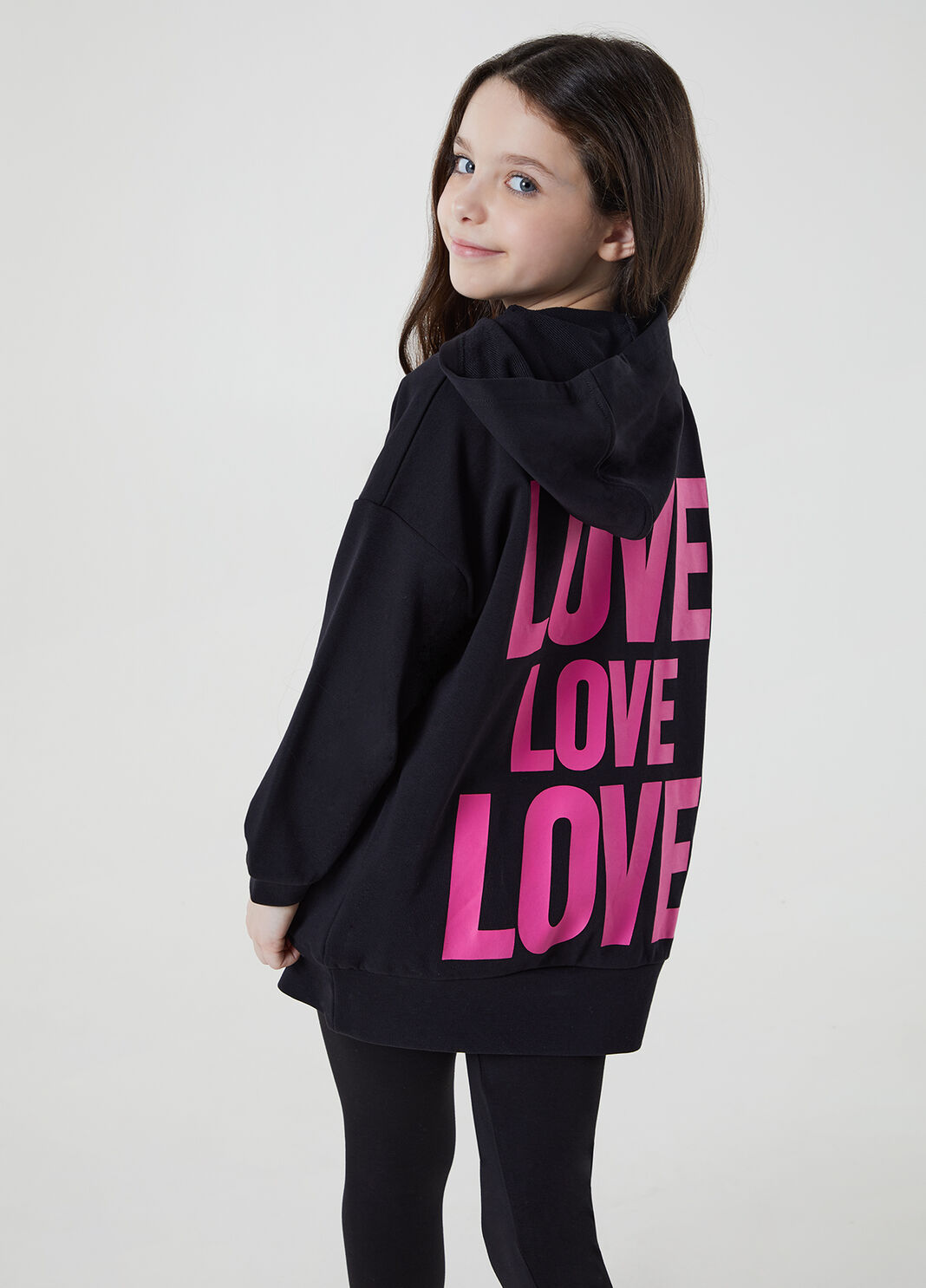 Maxi sweatshirt with print on the back black/pink Liu Jo - large image number 3