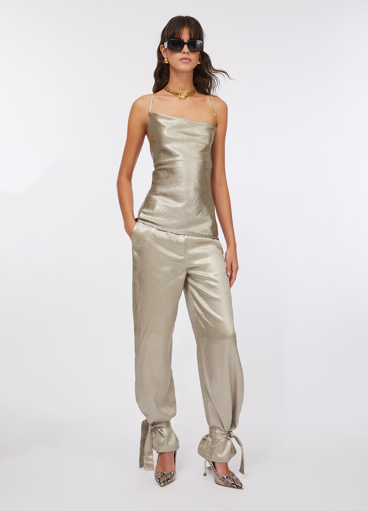 Laminated crepe trousers gold Liu Jo - large image number 5