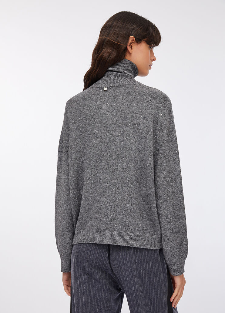 Polo-neck with micro-sequins grey Liu Jo - large image number 1