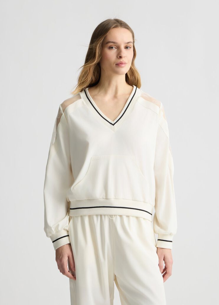 V-neck sweatshirt white Liu Jo - medium V-neck sweatshirt white Liu Jo - medium