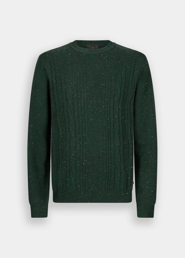 Cable knit wool sweater dark green Liu Jo - large image number 6