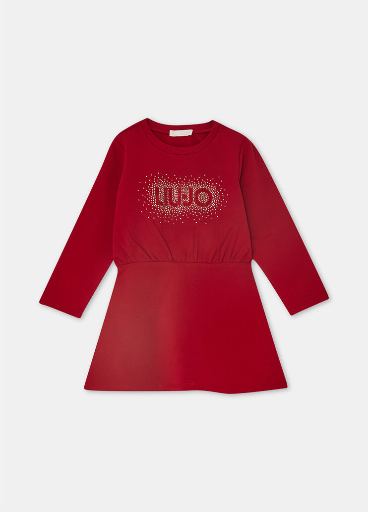 Sweatkleid mit Logo und Strass Rot Liu Jo - large image number 2 Sweatkleid mit Logo und Strass Rot Liu Jo - large image number 2
