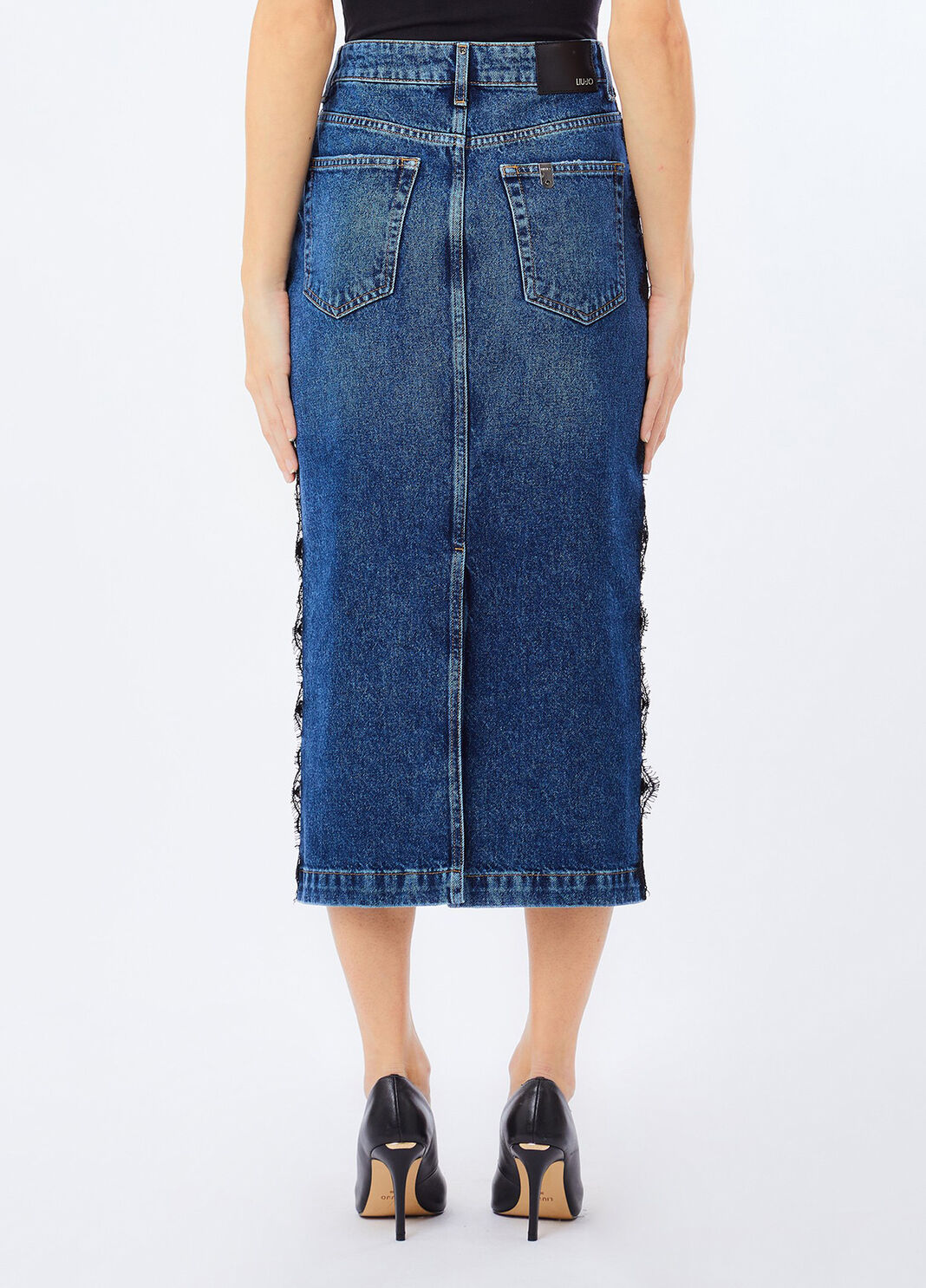 Rock aus Denim mit Spitze Denimblau Liu Jo - large image number 1
