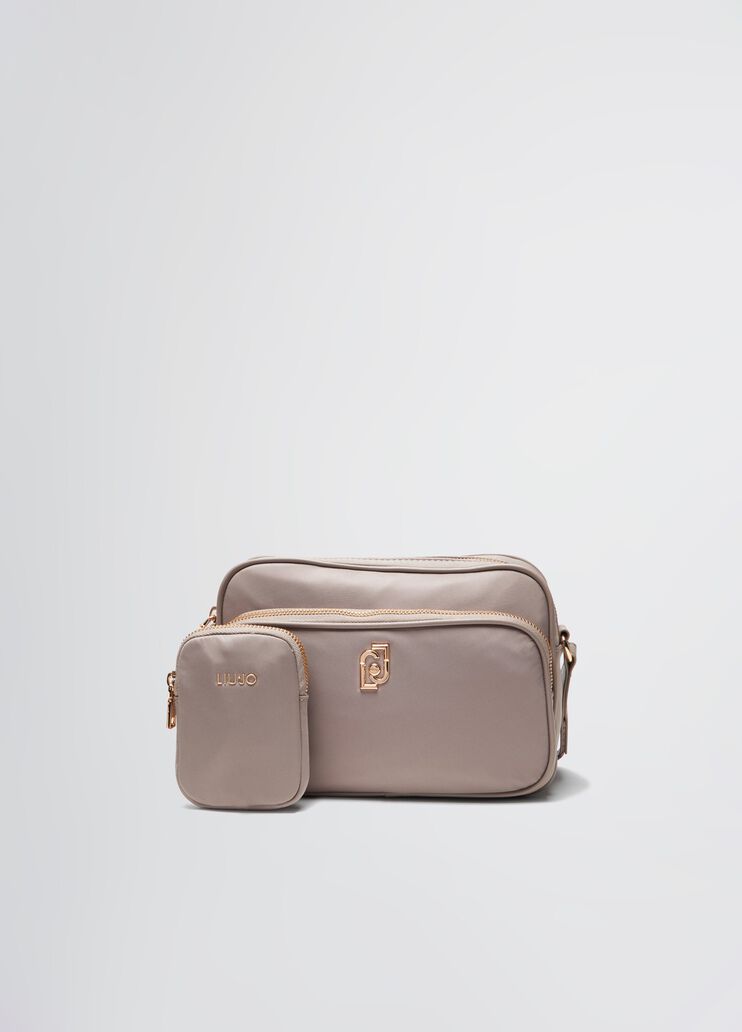 Sac &agrave; bandouli&egrave;re format moyen en nylon gris tourterelle Liu Jo - medium