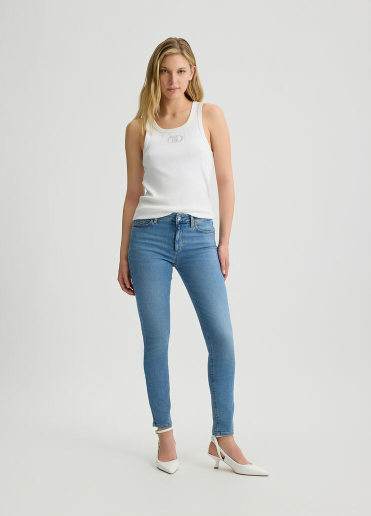 Bottom Up skinny jeans with gemstones light denim Liu Jo - large image number 3 Bottom Up skinny jeans with gemstones light denim Liu Jo - large image number 3