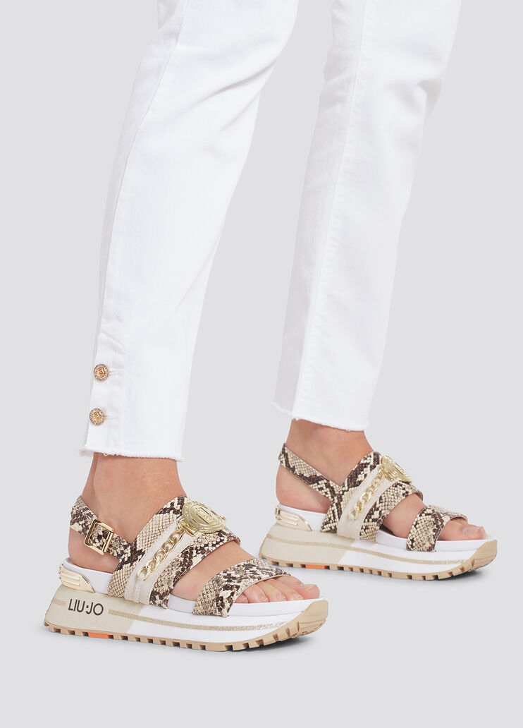 Platform sandals with python print cream Liu Jo - large image number 3