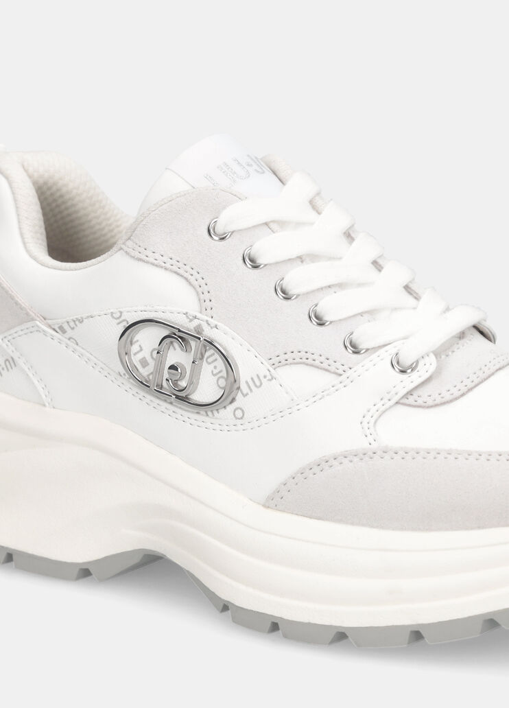 Suede and leather sneakers white Liu Jo - large image number 6 Suede and leather sneakers white Liu Jo - large image number 6