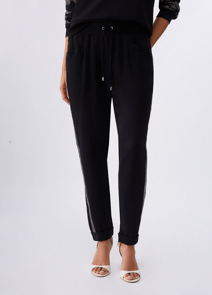 Trousers with rhinestones black Liu Jo - medium