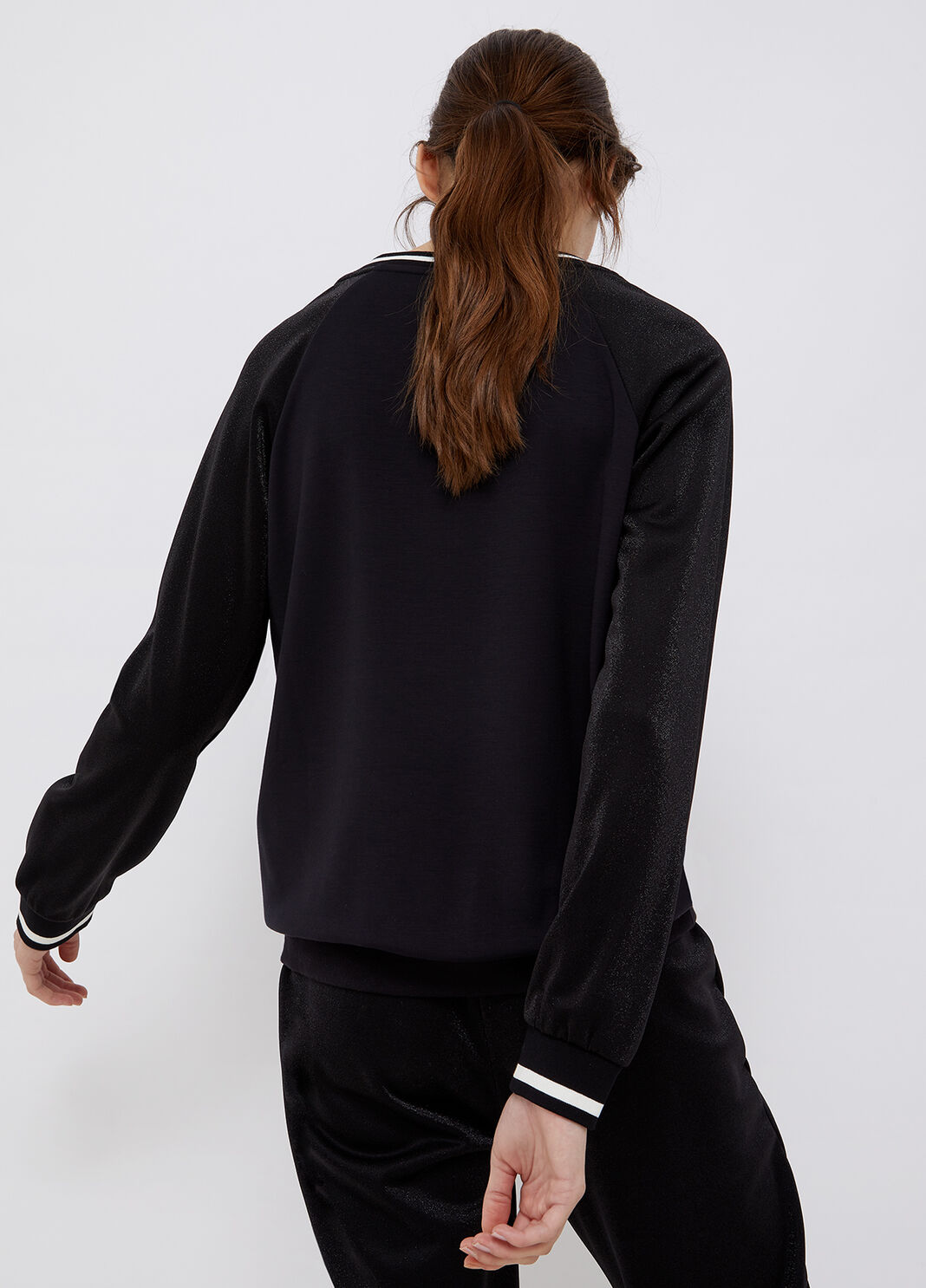 College sweatshirt with logo and gemstones black Liu Jo - large image number 1