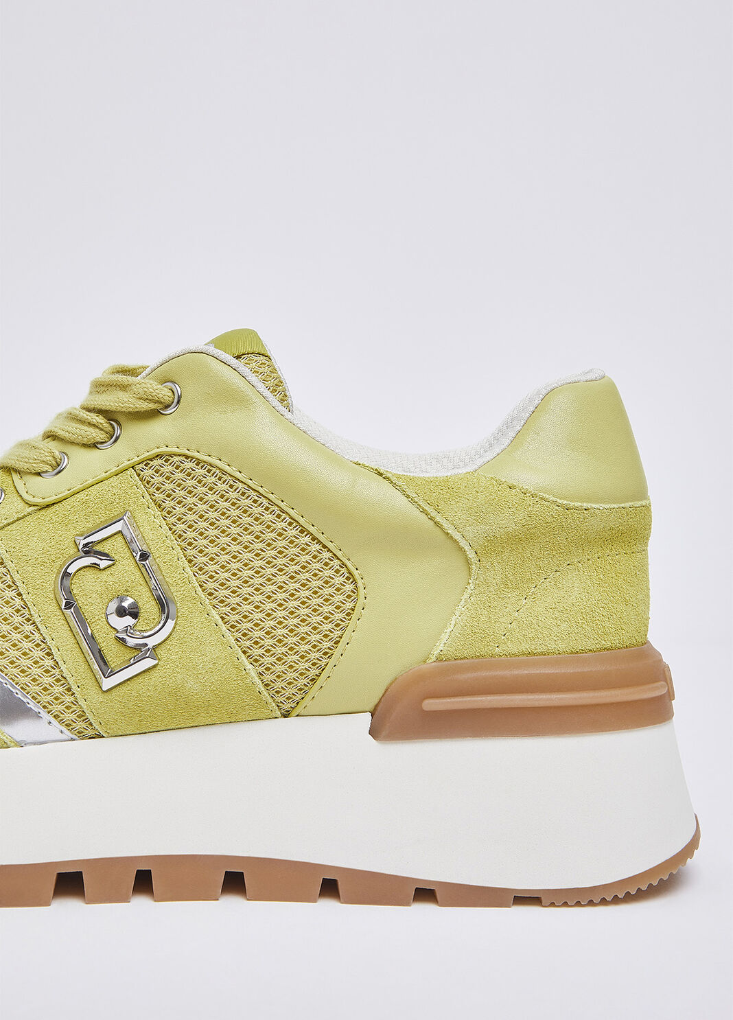 Plateau-Sneaker aus Veloursleder und Mesh gelb Liu Jo - large image number 5