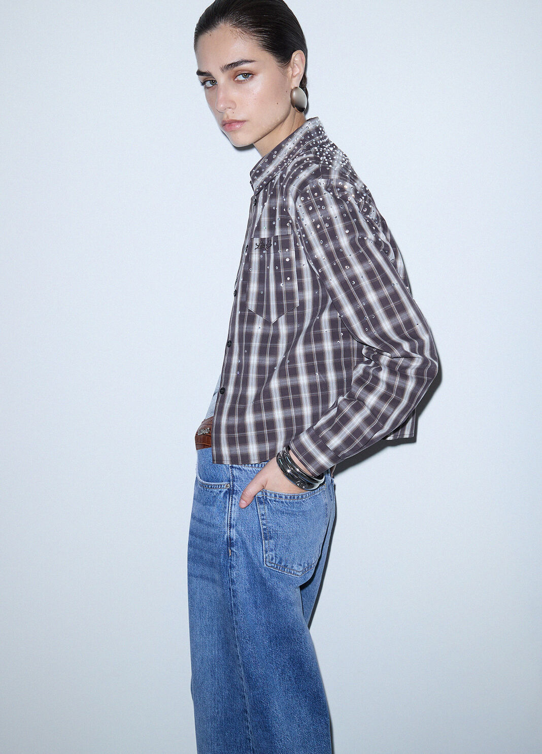 Check Fabric Shirt chequered brown Liu Jo - large image number 3