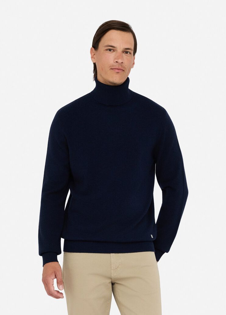 Rollkragenpullover aus Wolle und Kaschmir Dunkelblau Liu Jo - medium