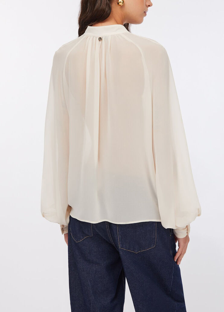 Blusa con dettaglio gioiello avorio Liu Jo - medium