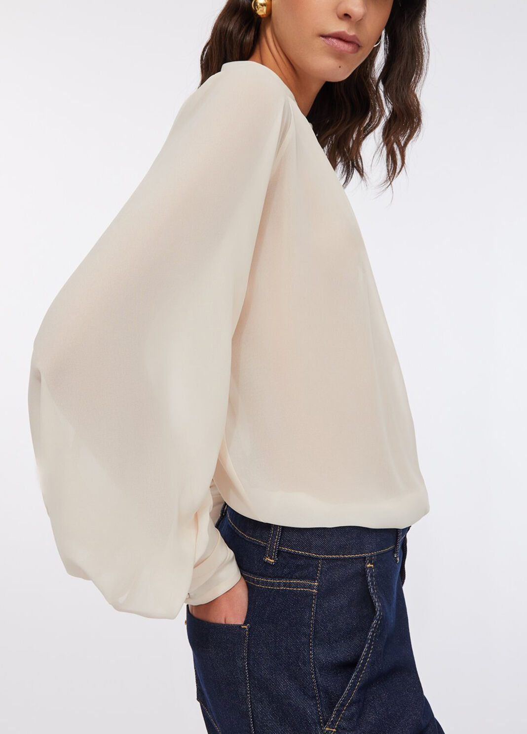 Blusa con dettaglio gioiello avorio Liu Jo - large image number 2