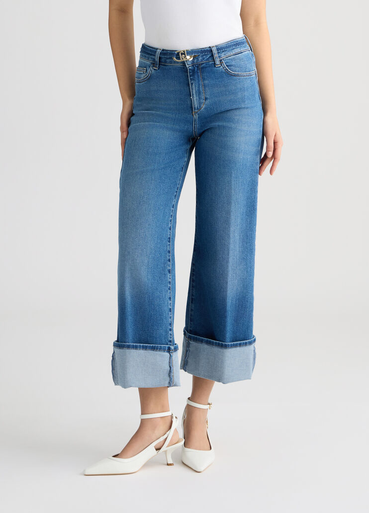 Cropped jeans with turn-ups blue denim Liu Jo - medium Cropped jeans with turn-ups blue denim Liu Jo - medium