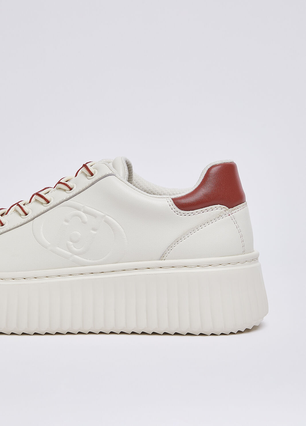 Sneakers en cuir avec maxi logo rouge et blanc Liu Jo - large image number 5