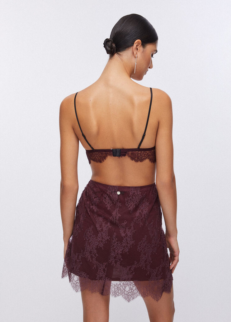 Brassière en dentelle Chantilly marron foncé Liu Jo - large image number 1