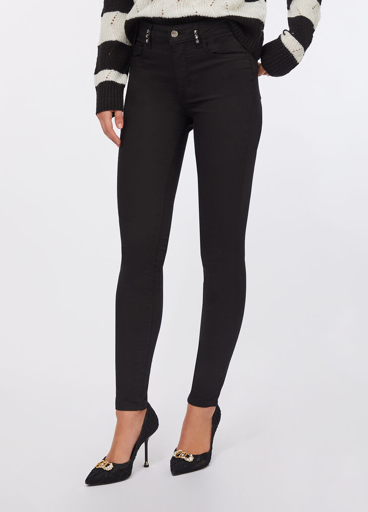 Skinny trousers with gemstones black Liu Jo - large image number 0