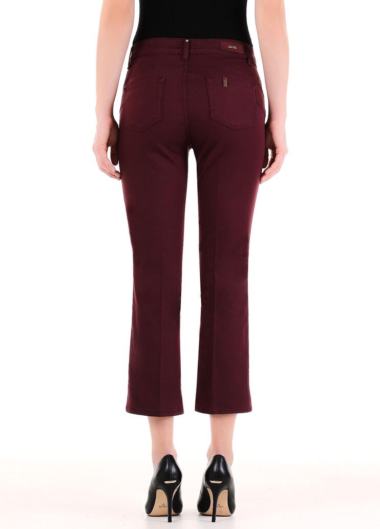 Pantalone cropped con dettagli logati rosso Liu Jo - large image number 1