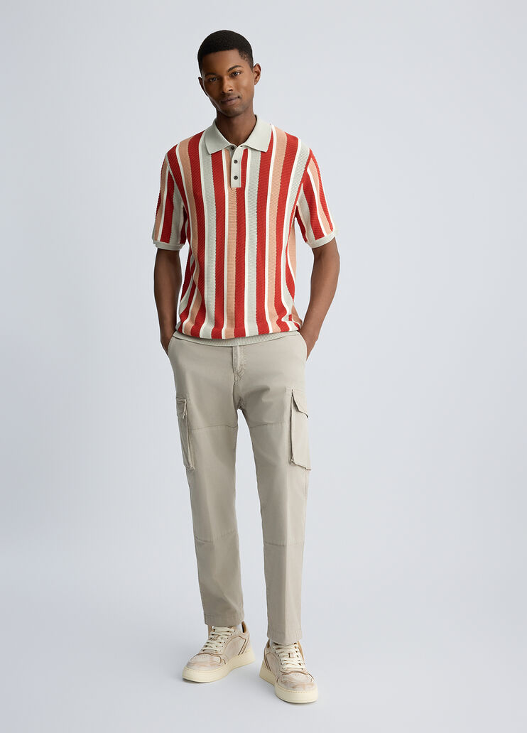 Striped knit polo shirt red Liu Jo - large image number 5 Striped knit polo shirt red Liu Jo - large image number 5