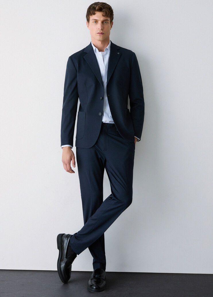 Slim trousers fit in jersey navy blue Liu Jo - medium