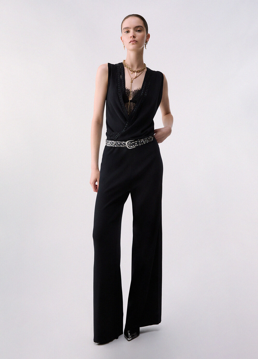 Jumpsuit lang aus Strick schwarz Liu Jo - large image number 5
