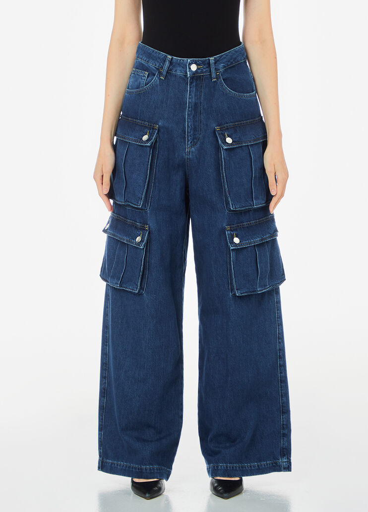Jeans cargo en coton stretch bleu foncé Liu Jo - large image number 0 Jeans cargo en coton stretch bleu foncé Liu Jo - large image number 0