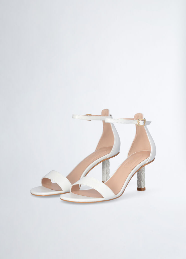 Sandals with branded heel white Liu Jo - large image number 2 Sandals with branded heel white Liu Jo - large image number 2