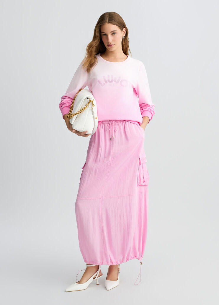 Sweatshirt with rhinestones pink Liu Jo - large image number 5 Sweatshirt with rhinestones pink Liu Jo - large image number 5