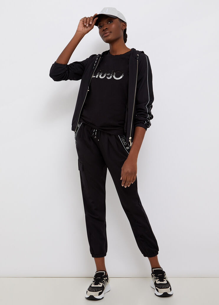 Толстовка на молнии с капюшоном чёрный/белый Liu Jo - large image number 3