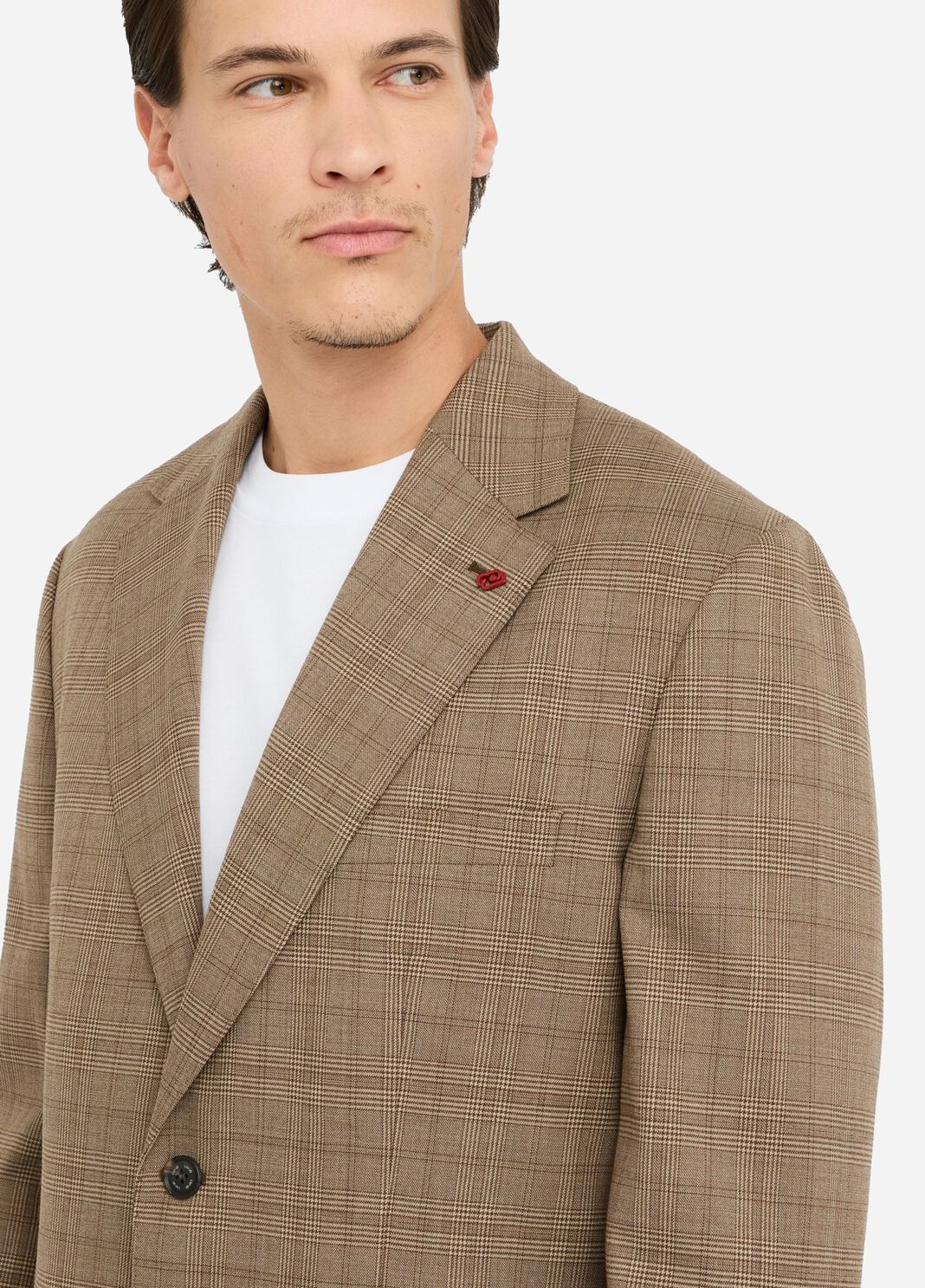 Glen plaid wool blazer beige Liu Jo - large image number 2