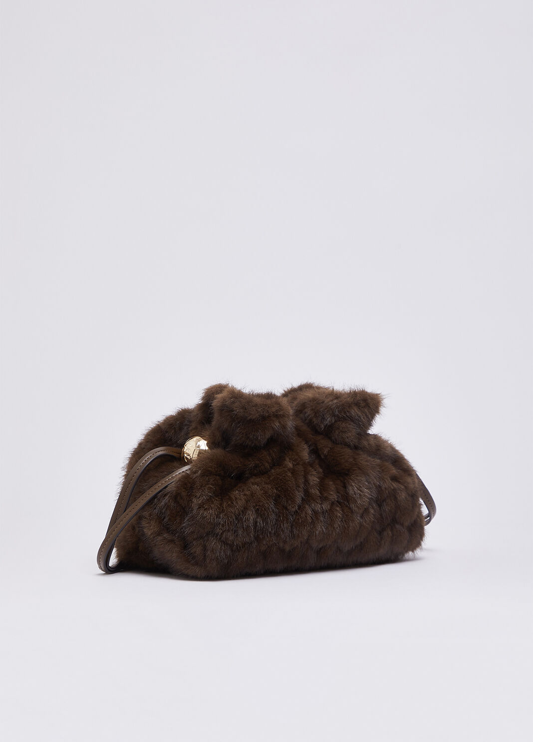 Small Riccy Bag in Faux Fur dark brown Liu Jo - large image number 1