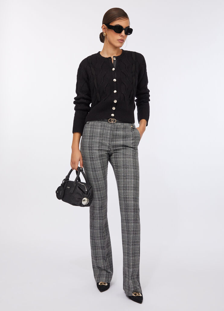 Cable knit wool cardigan black Liu Jo - medium Cable knit wool cardigan black Liu Jo - medium