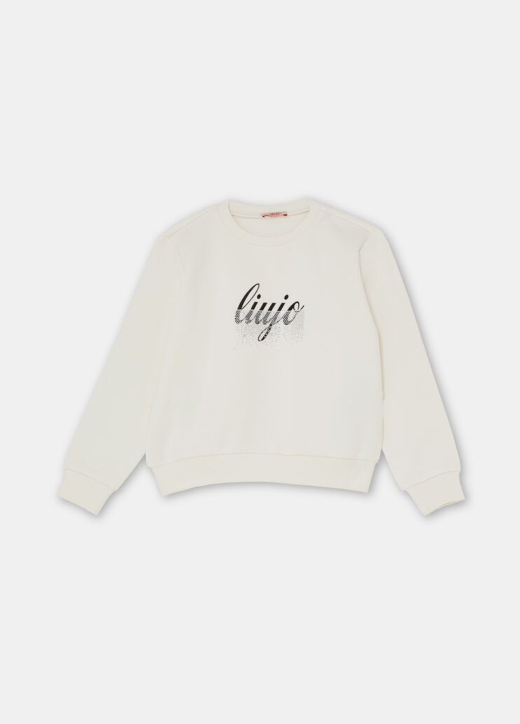 Хлопковая толстовка с логотипом сливочно-желтый Liu Jo - large image number 3