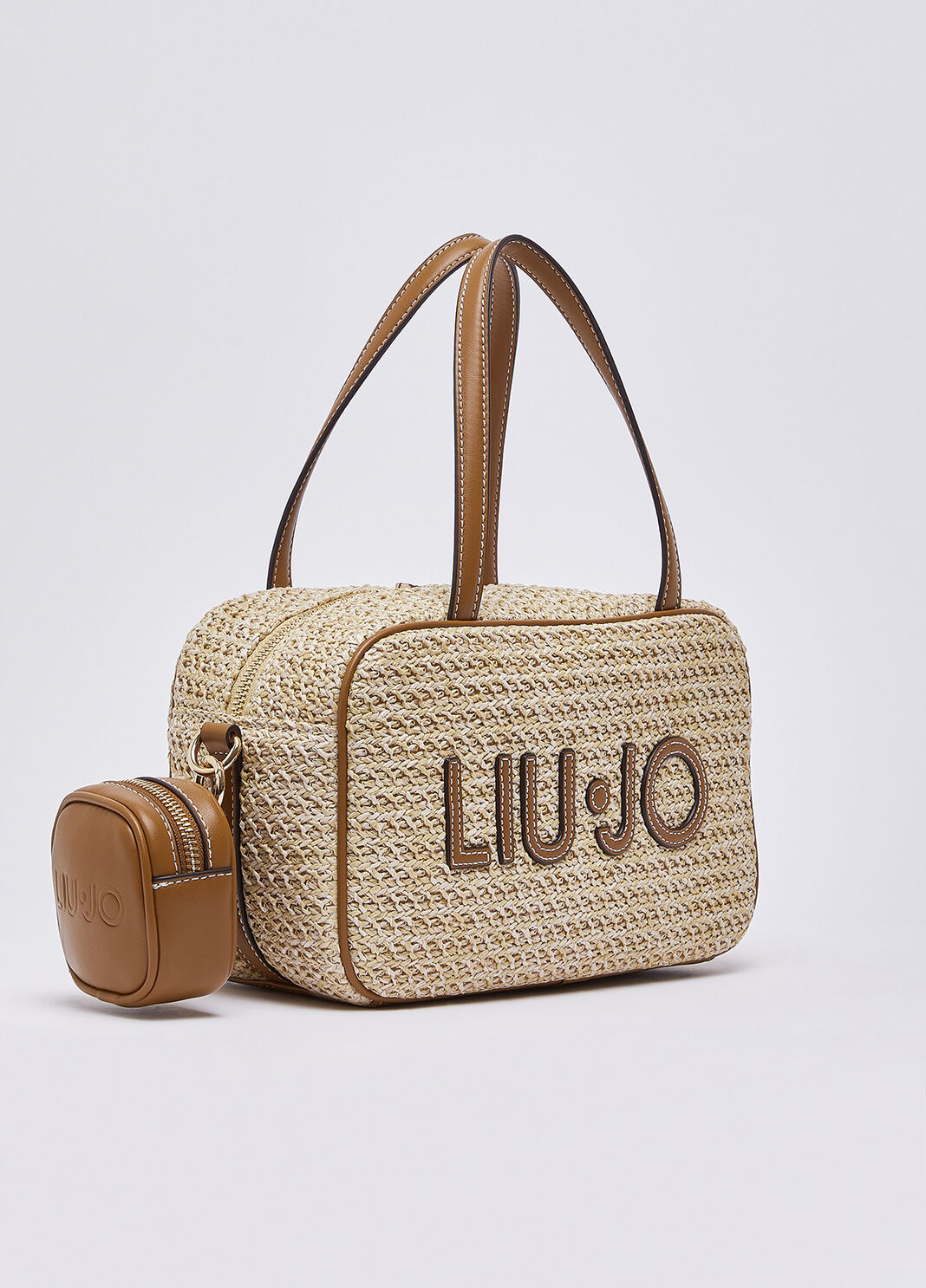 Medium bowling raffia bag beige Liu Jo - large image number 2