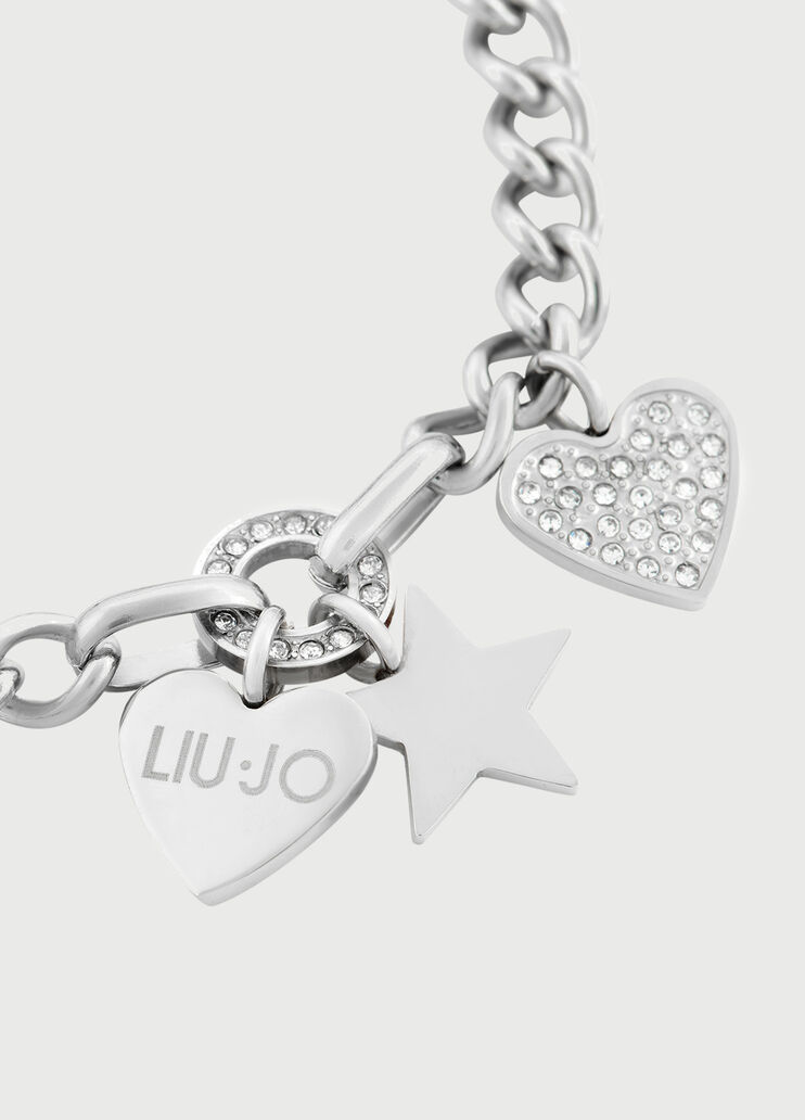 Браслет с подвесками и стразами Серый оттенка стали Liu Jo - large image number 2