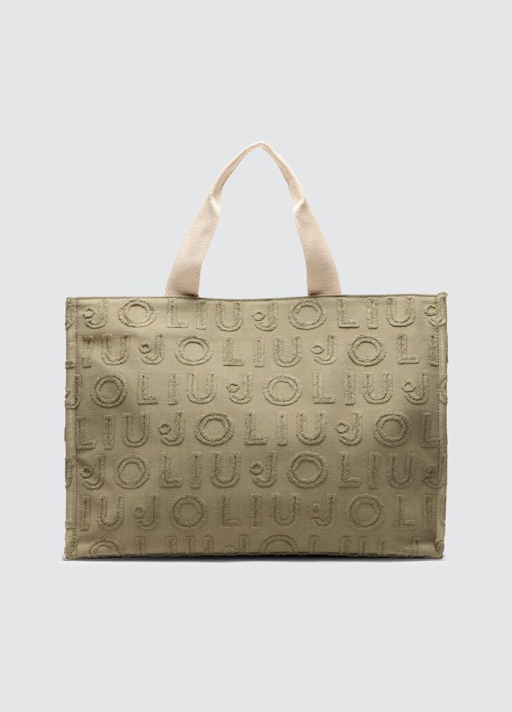 Jacquard tote bag khaki green Liu Jo - large image number 1 Jacquard tote bag khaki green Liu Jo - large image number 1