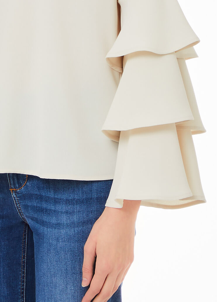 Stretch crepe blouse light beige Liu Jo - large image number 2 Stretch crepe blouse light beige Liu Jo - large image number 2