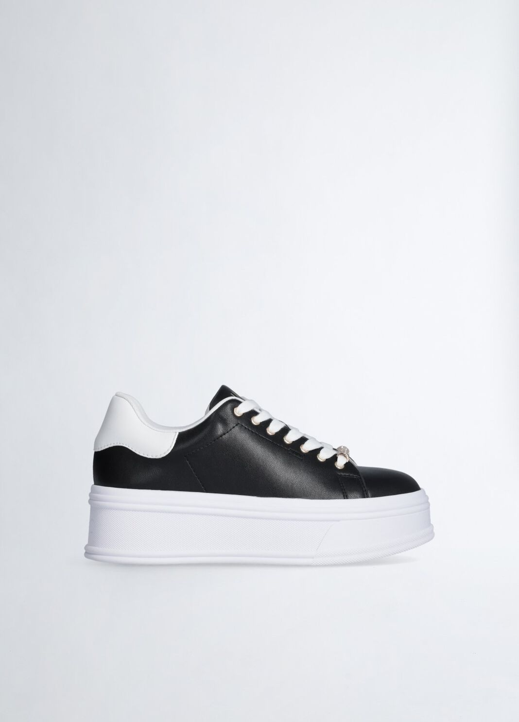 Sneakers &agrave; plateforme en cuir noir Liu Jo - large image number 1