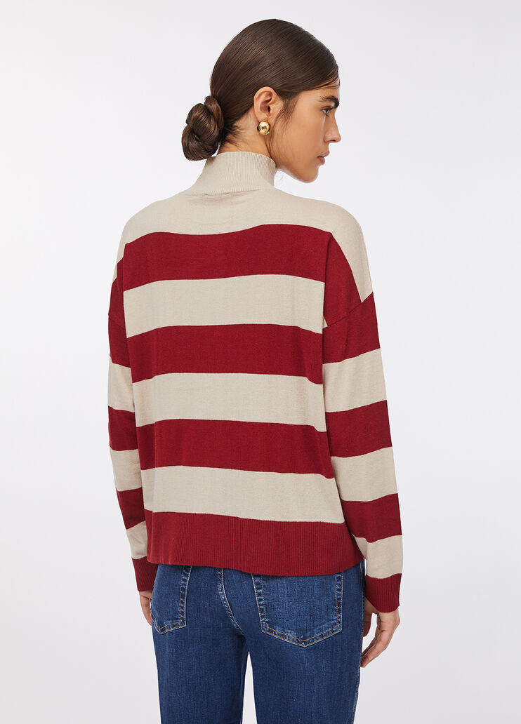 Lupetto a righe in misto lana rosso Liu Jo - large image number 1